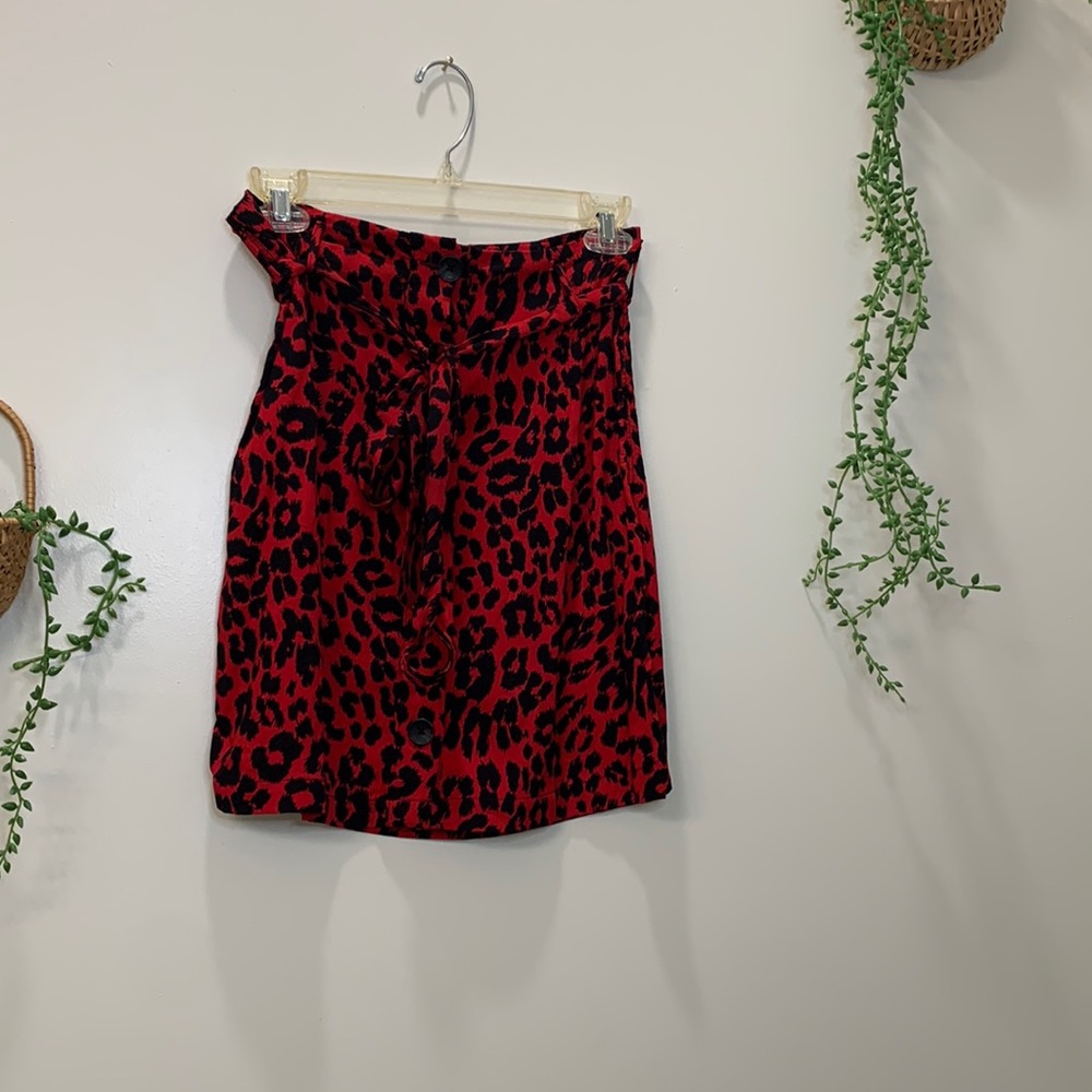 Red and black cheetah print skirt